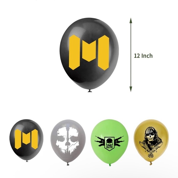 Call of Duty Black Ops Birthday Party Supplies Set - Black, Green, Yellow - Picture 4 of 6